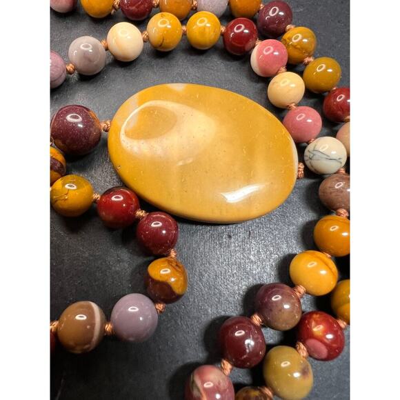 NEW Mookaite knotted pendant necklace with sterling silver clasp - Picture 13 of 13